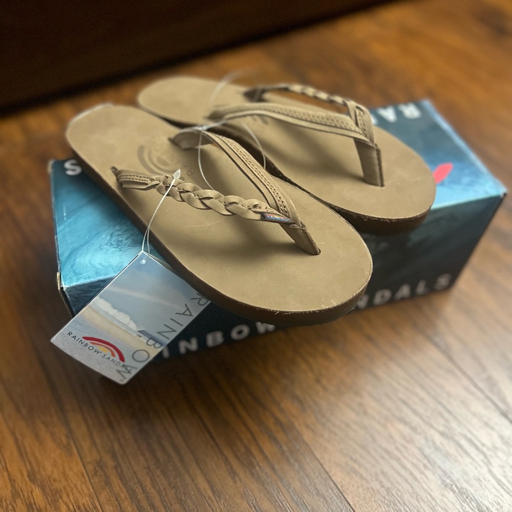 RAINBOW Flirty Braidy Womens Sandals- Dark Brown